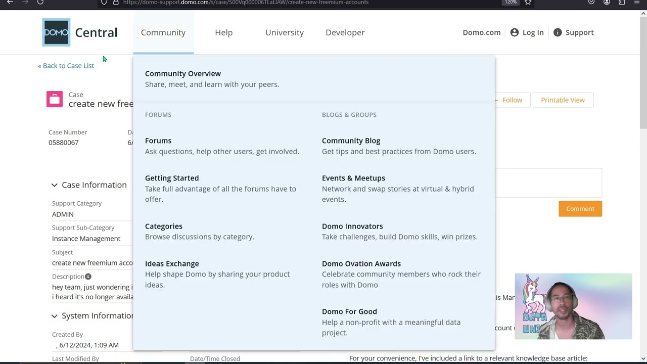 Generate a dataset of support tickets -- Webscraping Domo using Selenium + Python tutorial